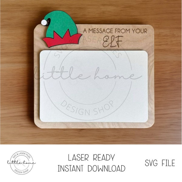 A Message From Your Elf Svg, Elf Message Board, Dry Erase Message Board, Elf Message Laser File