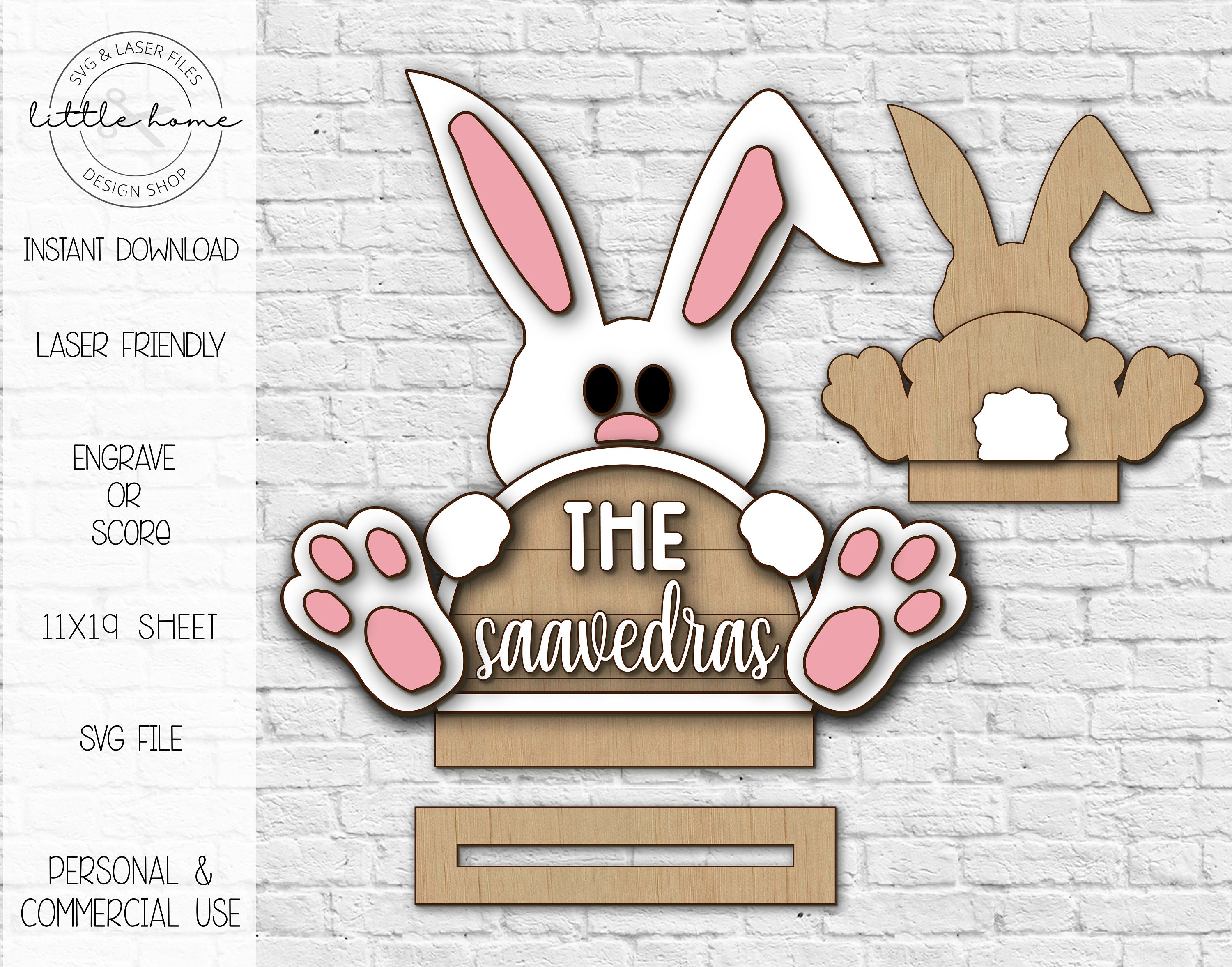 Bunny Shelf Sitter Svg Family Easer Svg Personalized Family - Etsy