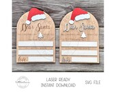 Dear Santa Dry Erase Board Laser SVG, Letter To Santa Cut File (Digital Download)