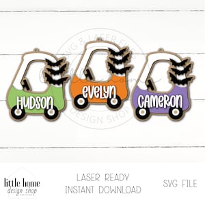 Halloween-Namensschild-Svg, gemütliches Coup-Verzierungssvg, Boo-Korb-Tag-Svg, Kinderhalloween-Korb-Tag-Svg Laser-Datei, Retro-Halloween-Namensschild-Svg