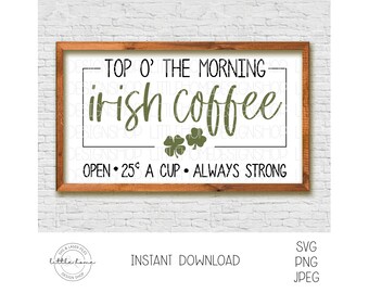St. Patrick's Day Irish Coffee Bar SVG, DIY afdrukbaar (digitale download)