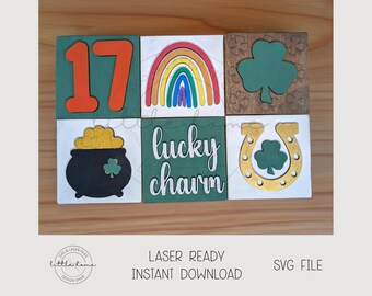 St Patrick's Day Ladder Inserts Laser Cut SVG File (Digital Download)