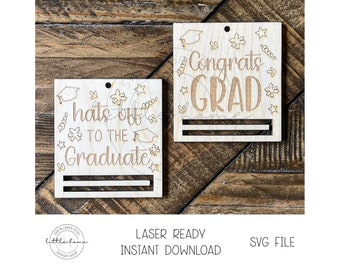 Pacchetto porta soldi per la laurea con file SVG laser, congratulazioni per il regalo dell'ultimo anno di laurea (download digitale)