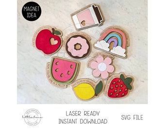Mothers Day Fridge Magnet Bundle Laser SVG File (Digital Download)