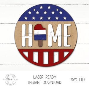 Patriotic Door Hanger Laser File, Forth Of July Welcome Sign Laser File, Fourth of July Door Hanger Svg, Patriotic Welcome Sign