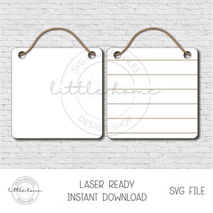 Signe suspendu vierge support Svg, Svg de support à feuille de bord, Svg Glowforge à bord de navire, fichier laser pour enseigne vierge