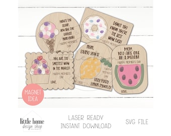 Paquete de tarjetas para colorear DIY para el Día de la Madre (láser SVG), manualidad de huellas dactilares para niños (descarga digital)