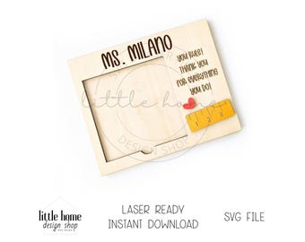 Porta post-it per insegnanti, file SVG laser, regalo per il ritorno a scuola (download digitale)