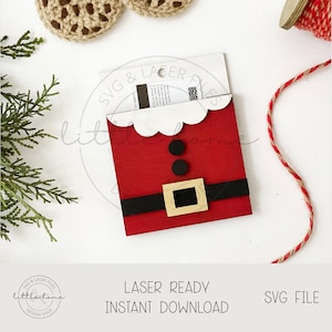 Weihnachtsgeschenk Kartenhalter SVG, Santa Ornament Laser-Datei, Weihnachtsverzierung Laser-Datei, Santa Ornament SVG, Weihnachten Glowforge svg