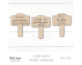 Teacher Plant Marker SVG, Laser Cut Files (Digital Download)