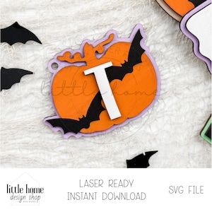 Halloween-Kürbis-Korb-Namensschild-Svg, Kinderkorb-Namensschild Laser-Datei, Süßigkeits-Eimer-Halloween-Korb-Tag-Svg, Boo-Korb-Tag Laser-Svg