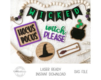 Heks gelaagde lade laser SVG, Halloween lasergesneden bestand (digitale download)