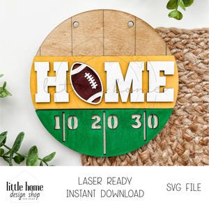 Football Door Hanger Laser Svg, Football Welcome Door Sign, Sports Welcome Sign Svg, Football Seasons Door Hanger, Football Laser Cut File