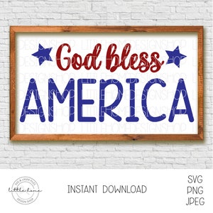 God Bless America Svg, Americana Svg File, Patriotic Laser Svg File, American Laser File, Fourth Of July Svg, American Svg File Cricut