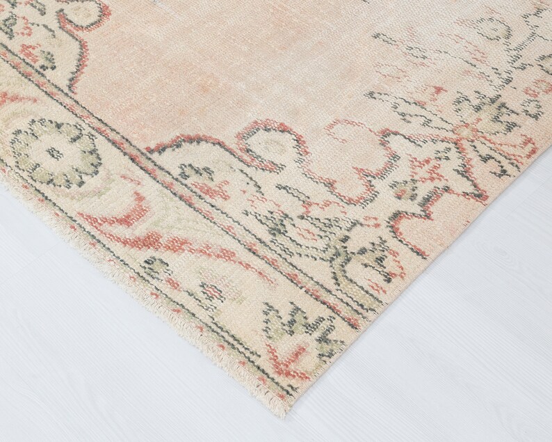 Vintage Runner Rug, 3x10 Beige Runner Rug, Turkish Runner Rug, Oushak Rug, Antique Rug, Handmade Rug, Kitchen Rug, Beige Runner Rug,Boho Rug image 6