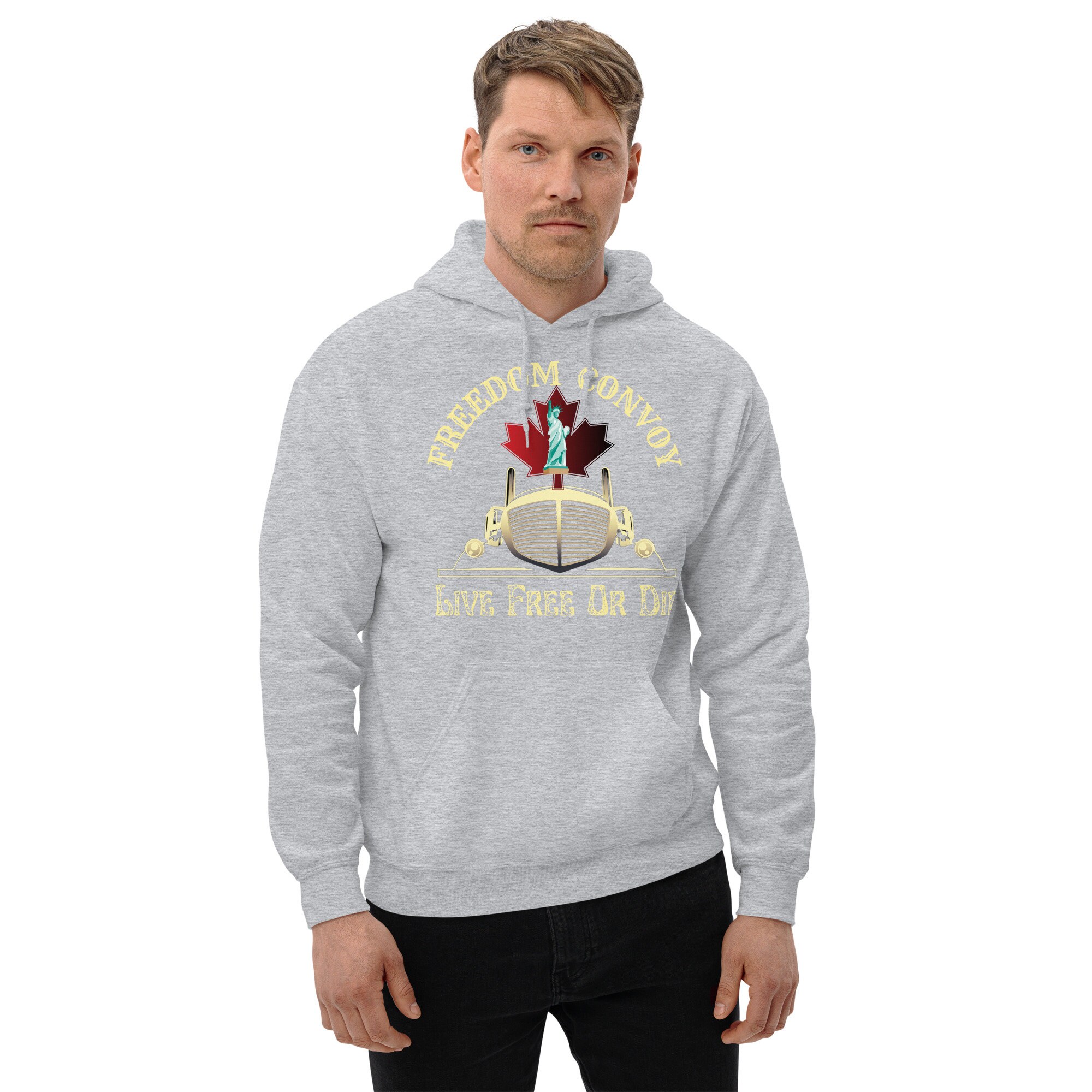 "Freedom Convoy 2022" Unisex Hooded Sweatshirt - Support Canadian Truckers Design