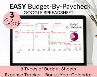 Google Sheets Budget Template, Paycheck Budget Template, Bi-Weekly Budget, Zero Based Budget, Budget Spreadsheet, Expense Tracker,