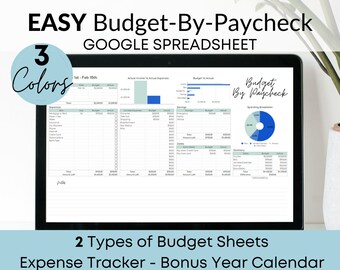 Google Sheets Budget Template, Paycheck Budget Template, Bi-Weekly Budget, Zero Based Budget, Budget Spreadsheet, Expense Tracker,