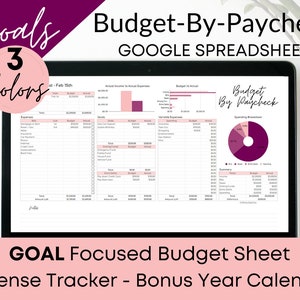 GOALS Google Sheets Budget Template, Budget By Paycheck, Easy Budget Template, Zero Based Budget, Budget Spreadsheet, Financial Planner