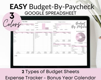 Google Sheets Budget Template, Paycheck Budget Template, Bi-Weekly Budget, Zero Based Budget, Budget Spreadsheet, Expense Tracker