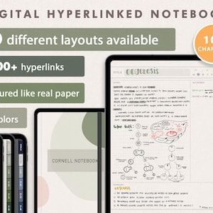 Digital Notebook | 60 Different Note-taking Templates | The Ultimate Student Notepad | Goodnotes, Notability, iPad, Tablet, College