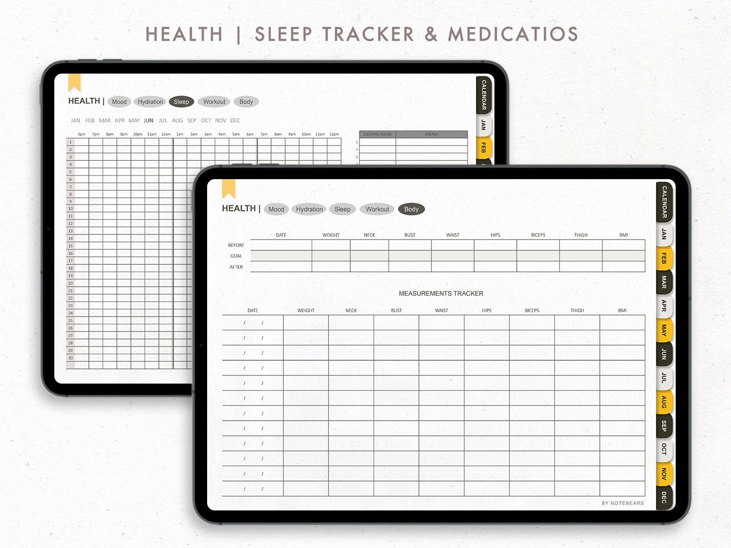Undated Yearly Digital Planner | the Perpetual Planner | Goodnotes ...