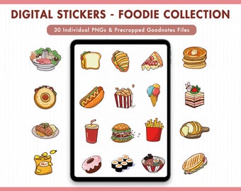 Foodie Collection / Digital Planner Stickers / Goodnotes, Notability, iPad, Tablet / Sticky Notes, Washi / PNG Files