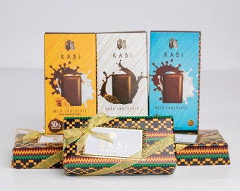 Pack of 3 100gms Premium Kabi Chocolates Made in Ghana, Chocolate Hamper, Edible Party Favors, Fancy Chocolate, Chocolate Bars