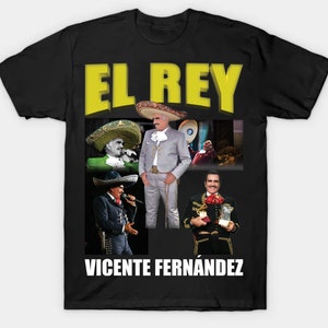 Vicente Fernandez El Rey T-shirts Mens Unisex S-3XL Black