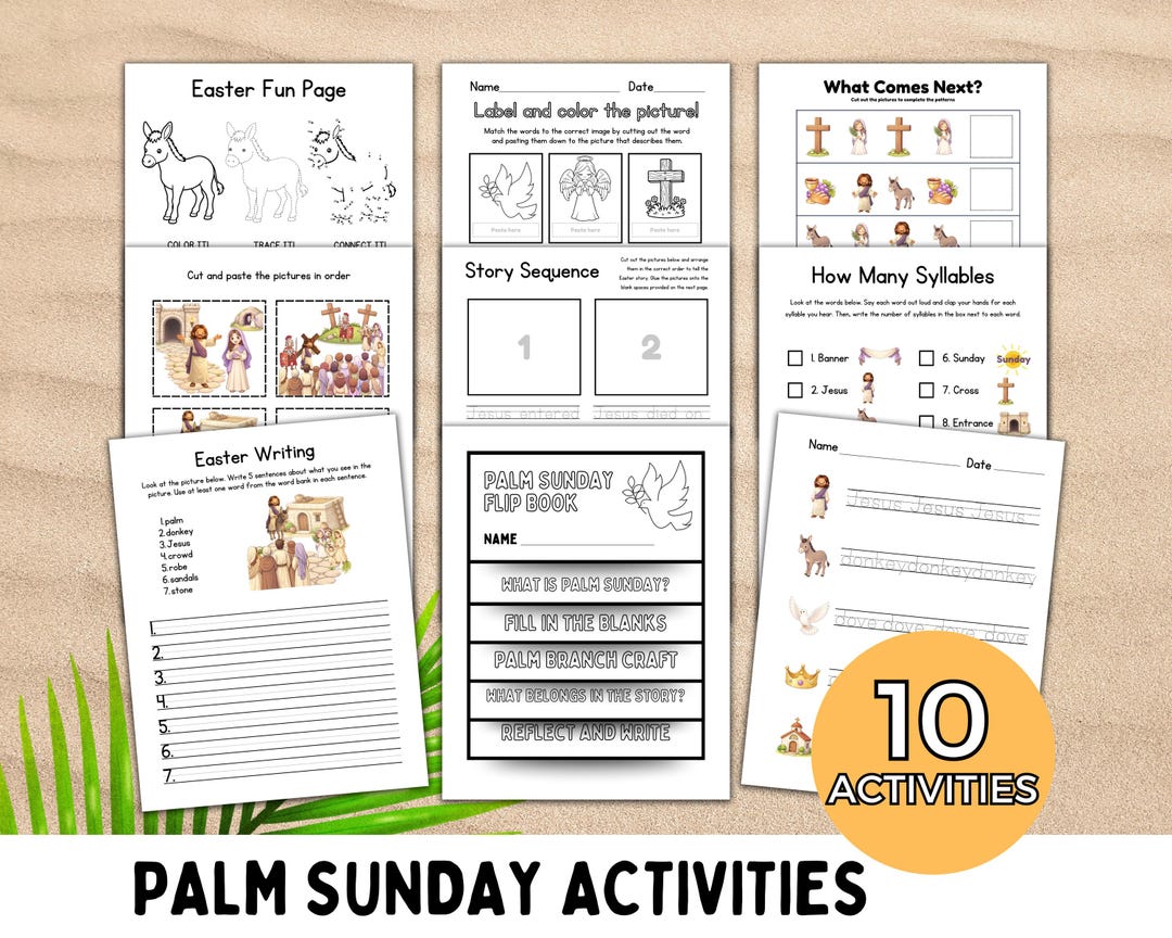 Palm Sunday Holy Week Kids Activities Coloring Pages Writing Prompt ...