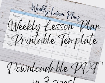Weekly Lesson Plan Template, Digital Download Lesson Planner, Printable Lesson Plan Template, Lesson Planner, Woodgrain Designed Lesson Plan