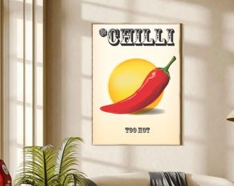 Chilli Poster: Kitchen Wall Art | Vintage Poster (Digital Download)