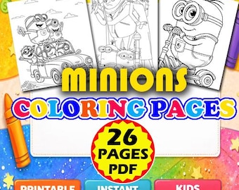 26 MINIONS Inspired Coloring Pages |  Kids Coloring Sheets |  Printable | Fun Character PDF