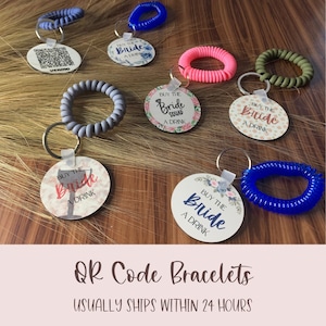 Buy the Bride a drink QR code bracelet, Bachelorette Party Favor, QR Code Cash App Venmo