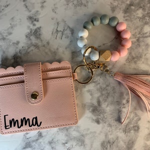 Llavero muñequera cartera personalizada, muñequera llavero cartera personalizado llavero titular, regalo de dama de honor