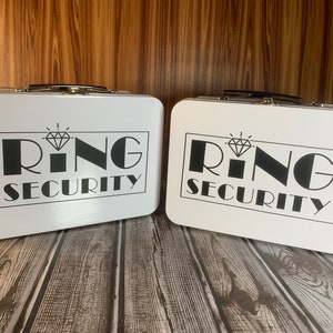 CAJA DE SEGURIDAD PARA ANILLOS, Estuche de seguridad para anillos, Maletín para portar anillos, Alternativa para portar anillos de boda, Un estuche: negro o blanco