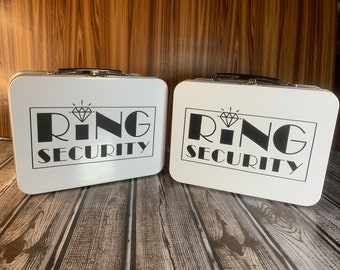 RING SECURITY BOX, Ring security case, Ring Bearer briefcase, Wedding Ring Bearer Alternative, One case- black or white