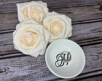 3 inch Personalized Ring dish, Engagement gift, Wedding gift, Initial Ring Dish, Bridesmaid gift