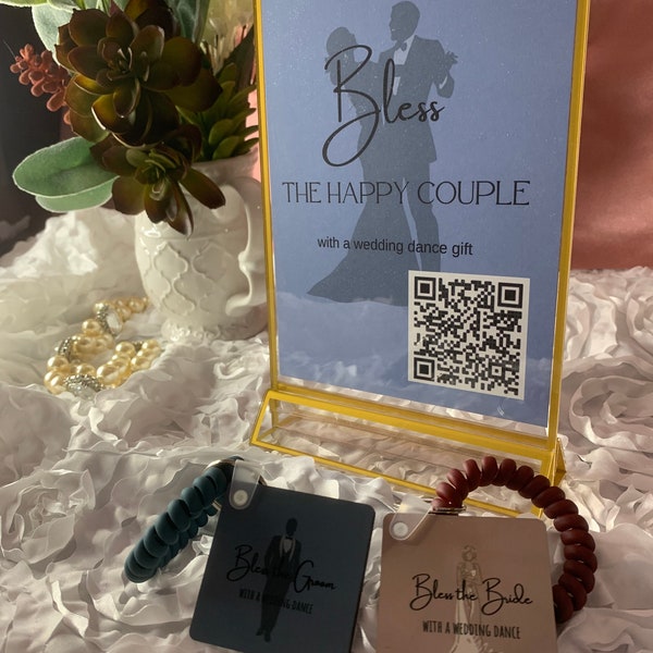 Wedding Money Dance QR code bracelet, QR Code Wedding Dance Sign, QR Code Cash App Venmo