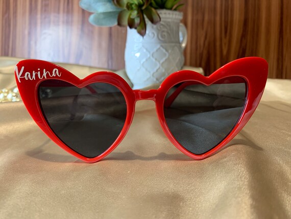 1/12 pezzi Occhiali da sole vintage a forma di cuore, adatti