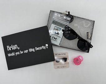 Ring Security ID badge, earpiece, and sunglasses, Ring Security Set, Personalized Ring Bearer Kit, Ring Security Gift