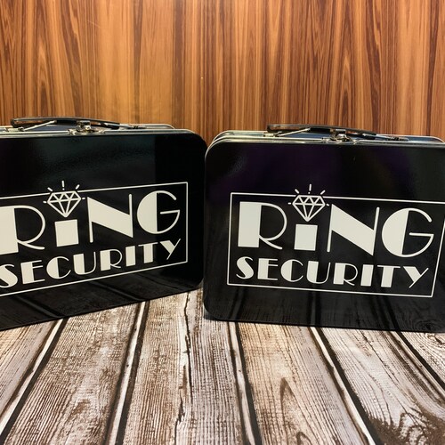 Black RING SECURITY BOX Ring Security Case Ring Bearer Etsy