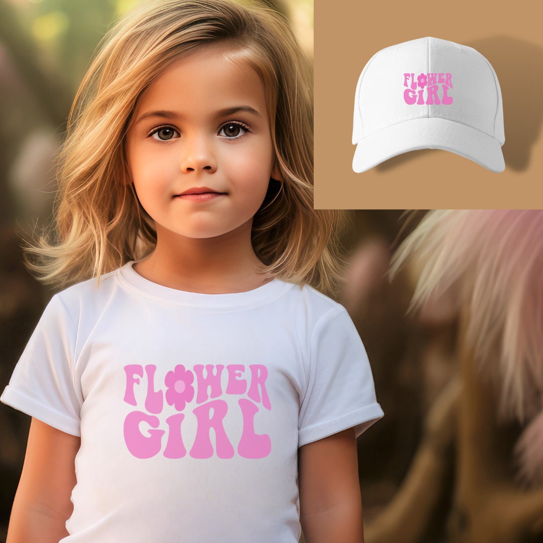 Flower Girl Shirt and Matching Hat, Flower Girl Proposal Shirt, Wedding