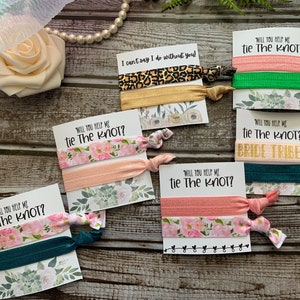 Will You Help Me Tie the Knot?, Bruidsmeisjes haarbanden, Bruidsmeisjesgeschenken, Bruidsmeisjes gunsten, Haarelastieken
