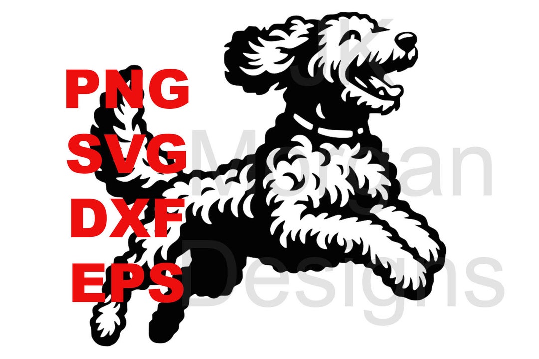 Leaping Doodle Labradoodle Golden Doodle SVG PNG Clipart Doodle Mom ...