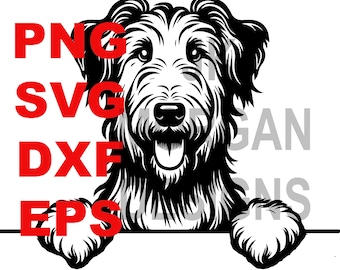 Irish Wolfhound Peeking  SVG PNG Clipart Wolfhound Mom Commercial Use Cut File DXF  eps Wolfhound Dad