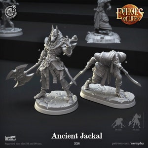 Anubis Warrior | Ancient Jackal - Egyptian Warrior - Cast n Play - 3D Printed Miniatures - DnD Miniature - Dungeons and Dragons - Painted