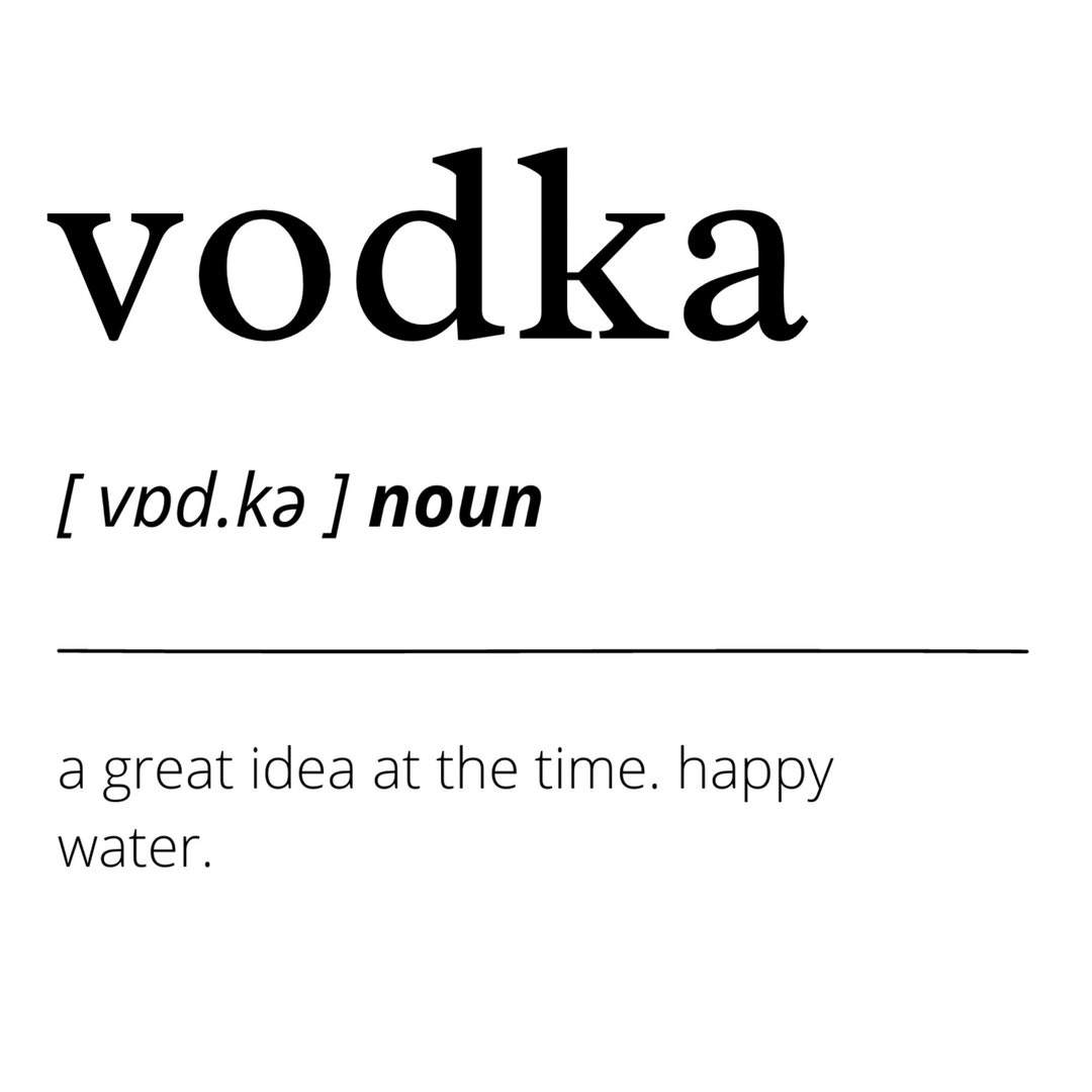 Vodka Definition Print A4 Poster Funny Quote Print Wall Etsy