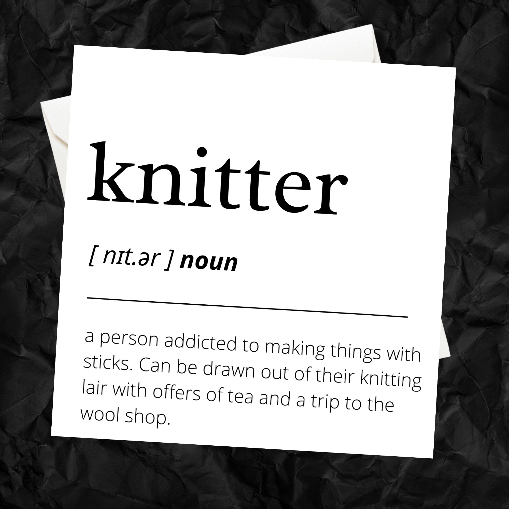 Knitter Definition Greeting Card Knitter Card Funny Card Etsy Australia