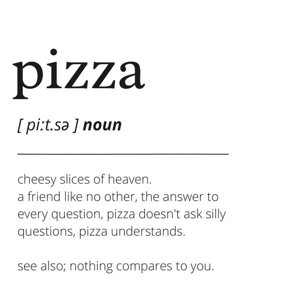 Pizza Definition Greeting Card Pizza Card Funny Card - Etsy Pizza Definition Greeting Card Pizza Card Funny Card - Etsy